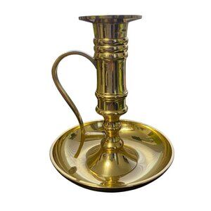 Brass Chamberstick Candle Holder 4.5" x 4" India